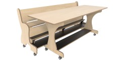 Hoogzit tafel L180 x B64 cm Berken met bank Groothandel voor de Kinderopvang Kinderdagverblijfinrichting2